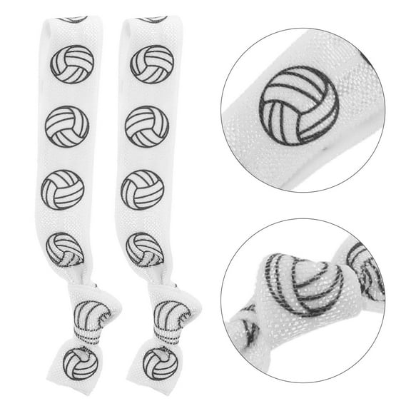 HEANUJJ 20Pcs White Elastic Hair Rope for Volleyball Sports Ponytail Holders Gentle on Hair