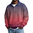 thumbnail image 1 of Hombres de Manga Larga de los Hombres de la Época de la Moda Imprimir Casual Botón de Color Sólido Cuello de Vuelta Camisa de Manga Larga con Nylon Suave Spandex, Top Transpirable, 1 of 2
