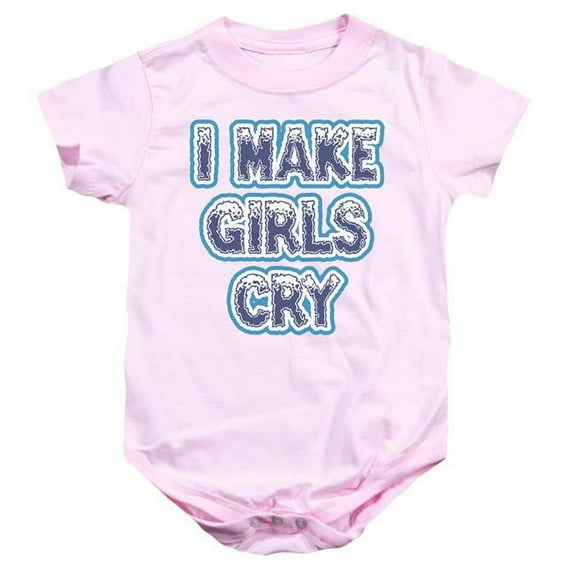 Trevco ATA2694D-SS-4 I Make Girls Cry-Infant Snapsuit, Pink - Extra Large - 24 Month