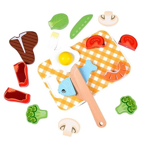 Toys Baby Toys Wooden Food Cutting Toys Children‘S Toy Food Set Pretend Role Play Wooden Educational Toys Baby Birthday Gifts
