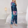 thumbnail image 3 of Wukai DJ Panda Hot Air Balloon Print Women's Pajama Set,PJ Set,Lounge Sets For Women Soft Long Sleeve Sleepwear Comfort and Style-Medium, 3 of 7