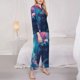thumbnail image 3 of Fotbe DJ Panda Hot Air Balloon Conjunto de Pijama de Manga Larga para Mujer con Estampado, Ropa de Dormir de 2 Piezas, Conjunto de Casa Suave y Cómodo con Bolsillos-X-Large, 3 of 7