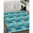 thumbnail image 2 of Ahgly Company Indoor Round Patterned Glacial Blue Ice Blue Area Rugs, 6' Round, 2 of 6
