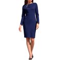 thumbnail image 2 of INSPIRE CHIC Women's Work Pencil Dress Long Sleeve Asymmetrical Neck Bodycon Business Cocktail Dresses 2XL Royal Blue, 2 of 6