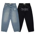thumbnail image 1 of Pantalones de calle americanos, vaqueros informales holgados, vaqueros de cintura alta a la moda retro hip-hop para hombre, 1 of 5