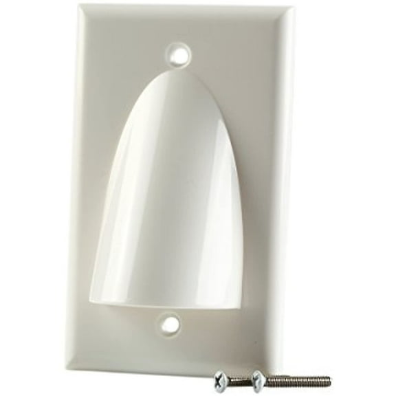 Single Gang Bulk Cable Wall Plate White