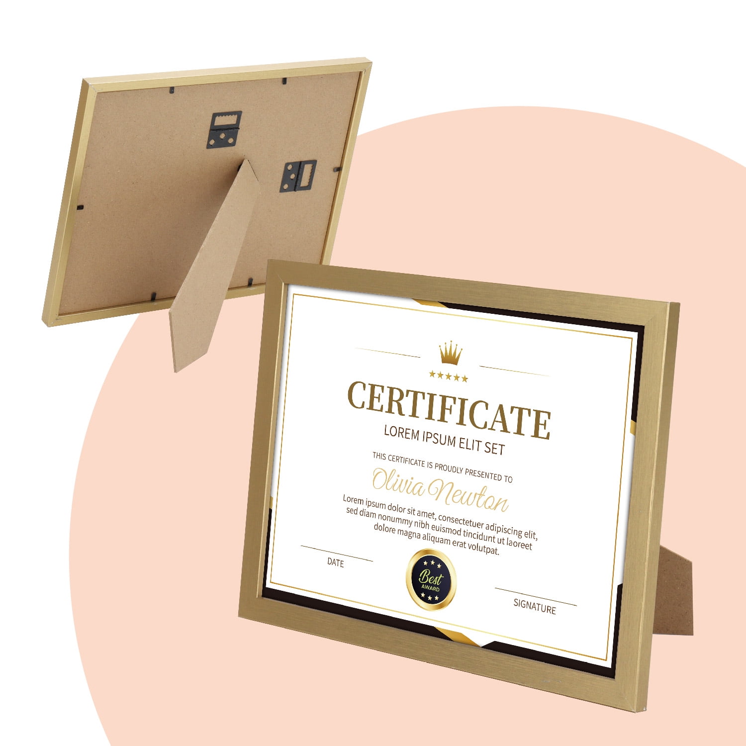 Set of 12 Gold 8.5x11 Picture Frames - Modern Multi-Frame Bulk Pack for Certificates, Diplomas, Documents