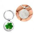 thumbnail image 2 of Osdhezcn Clovers Keychain Four Leaf Clovers Glass Crystal Cabochon Pendant Key Ring Lucky, 2 of 9