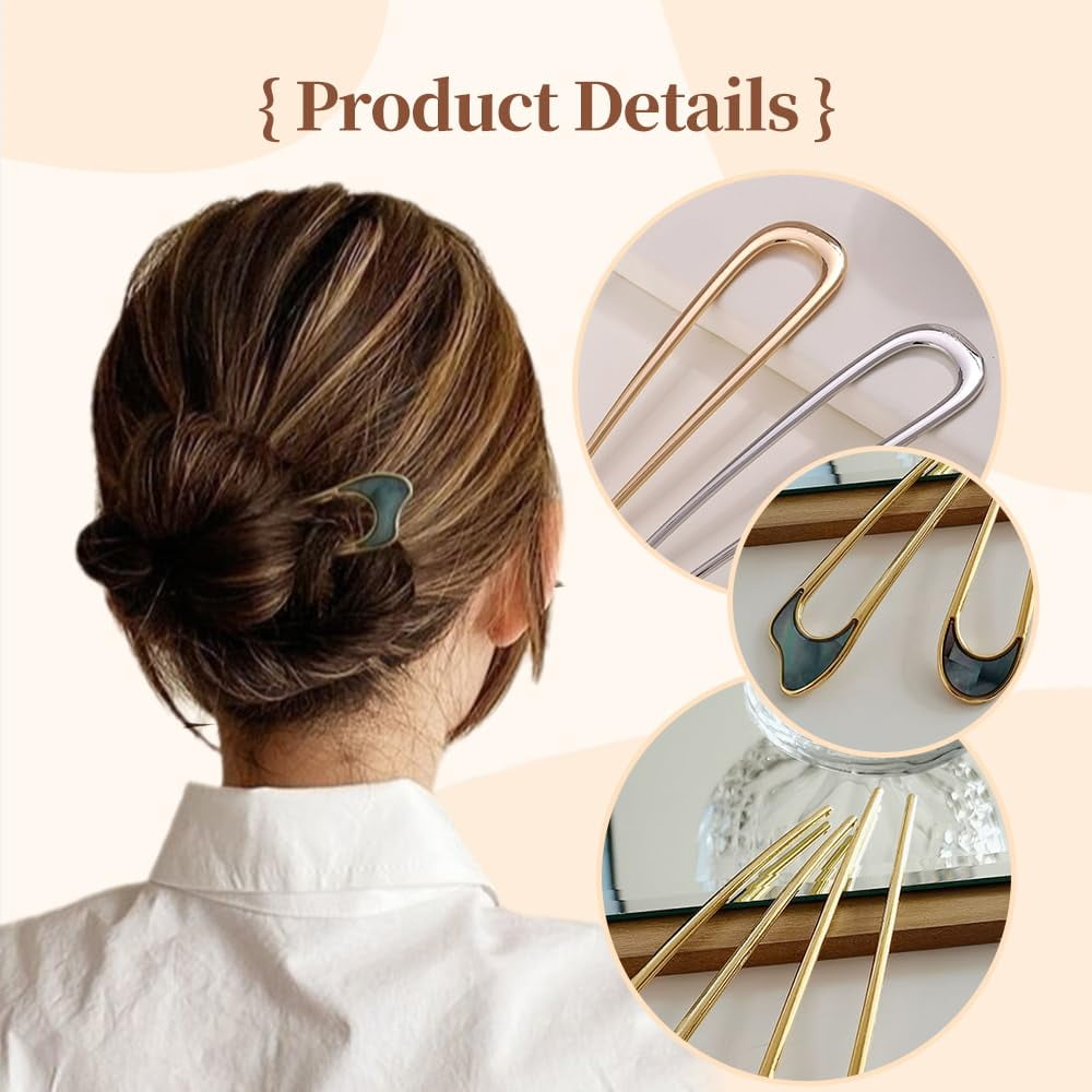 dejupe French Hair Pin, New U-shaped Hair Pins for French Twist
