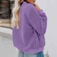 thumbnail image 3 of Women's Fashion Warm Shearling Zip Up Solid Jacket Purple XL, 3 of 7