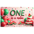 thumbnail image 2 of Watermelon Birthday Backdrop Cake Smash First Birthday Photo Shoot Event Photography Decoration Party Banner Decoration Celebration Background, 2 of 5