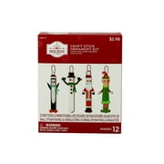 Holiday Time Craft Stick Character Ornament Holiday Kit - Makes 12, Multicolor