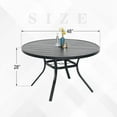 thumbnail image 3 of 7-Peices Outdoor Patio Dining Set Stacking Chairs and 48" Round Table Furniture Set for 6 Person, 3 of 9