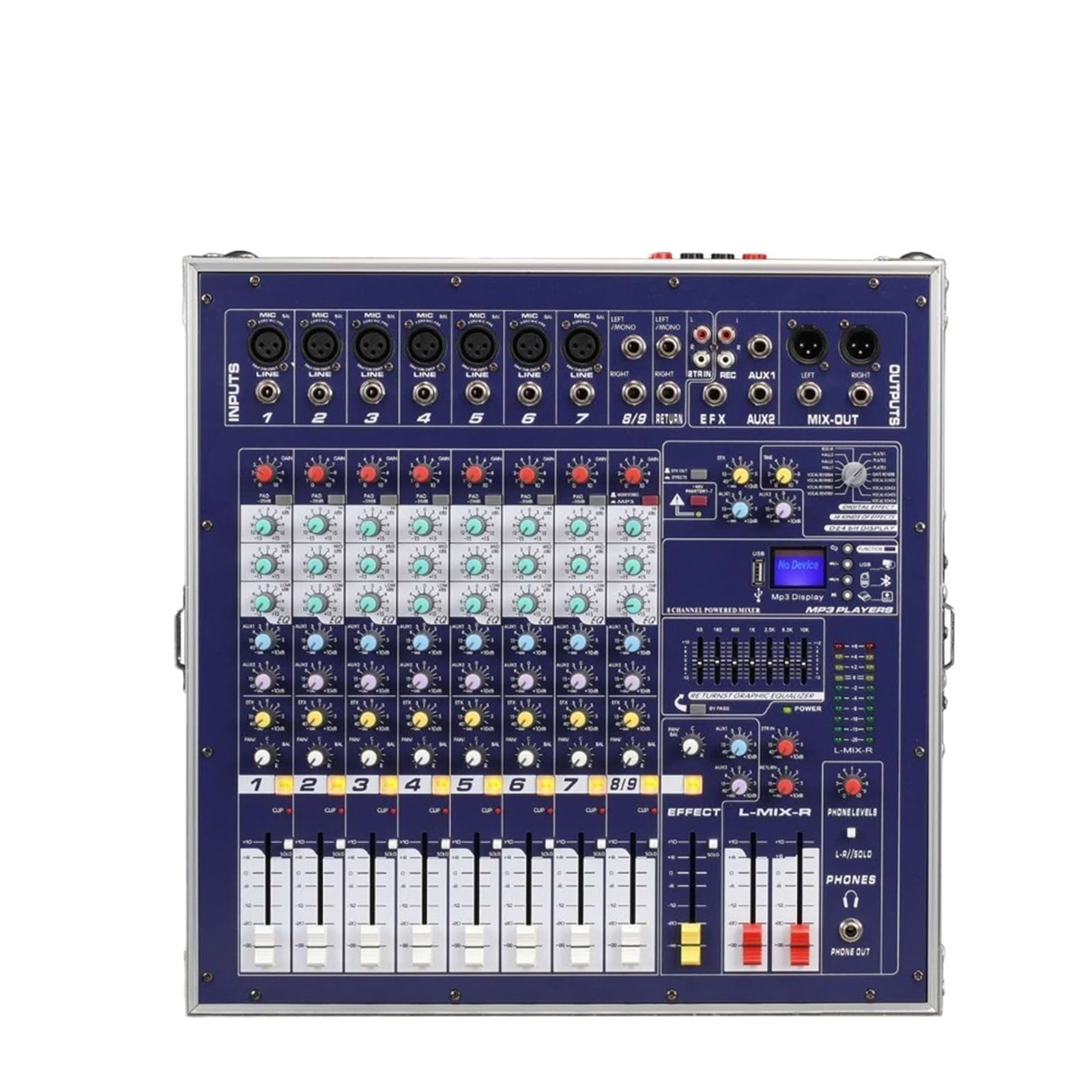 DJ Mixer 8 Channel USB Blueteeth Mixing Console High Power Audio Stage Equipment 48V Phantom Power DSP Digital Effects ,Precision Control