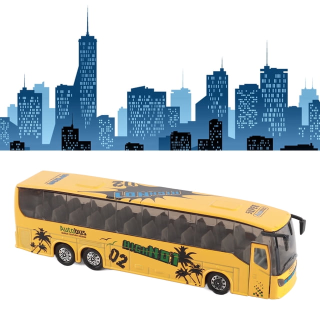 Juguete Modelo de Autobús de Tránsito de Simulación 1:50, Juguete de Autobús de Aleacio Con Luz y Música, Para Niños
