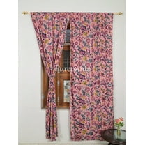 Vintage print boho floral curtains, Cotton Curtain, Set Of Two Curtains, Semi Sheer Drapes, Housewarming Gift, Light Weight Summer drapes.