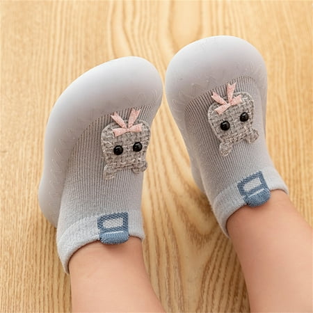 

kpoplk Toddler Girl Sneaker Infant Boys Girls Animal Cartoon Socks Shoes Toddler Fleece WarmThe Floor Walking Shoes For Babies(Pink)