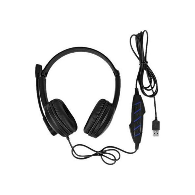 Aluratek Wired USB Stereo Headset with Boom Mic Black Walmart