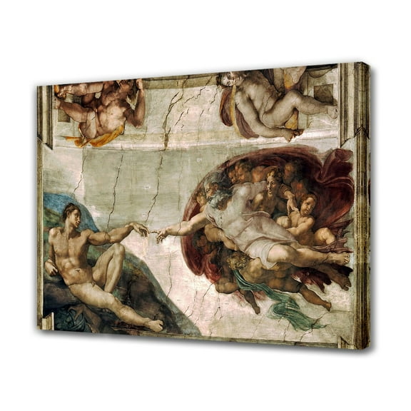 Creation of Adam Canvas Poster Bedroom Decor Sports Landscape Office Room Decor Gift,Frame-style,24x36inch(60x90cm)