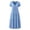 Blue, variant on Josdec Women's Casual Solid Color Cotton Dress V-Neck Eyelet Cutwork Short Sleeve Tiered Midi Dress for Daily Wear in Spring Summer S-3XL