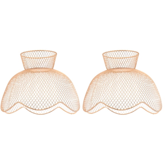 2 Pieces Lights Iron Wire Lampshade 15.00X15.00X11.50CM Golden