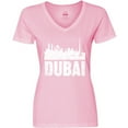 thumbnail image 3 of Inktastic Dubai City Skyline with Grunge Women's V-Neck T-Shirt, 3 of 5