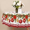 thumbnail image 4 of Christmas Round Tablecloth 60 Inch,Holly Garland Print,Stain‑Resistant Table Cover For Dining Kitchen Indoor Outdoor Party Decor, 4 of 6