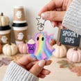thumbnail image 5 of Bow Ghost Acrylic Hanging Charm 2D Flat Halloween Decor Pendant Multi Style For Backpack Christmas Tree Home Party Holiday Scene Ornament.F, 5 of 7