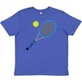 thumbnail image 3 of Inktastic Blue Tennis Racket and Ball Youth T-Shirt, 3 of 5