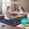 thumbnail image 4 of ODIKA 4'x6' Machine Washable Non-Slip Area Rug, Web Marvelous Circular High Traffic Rug, Blue, 88626, 4 of 7