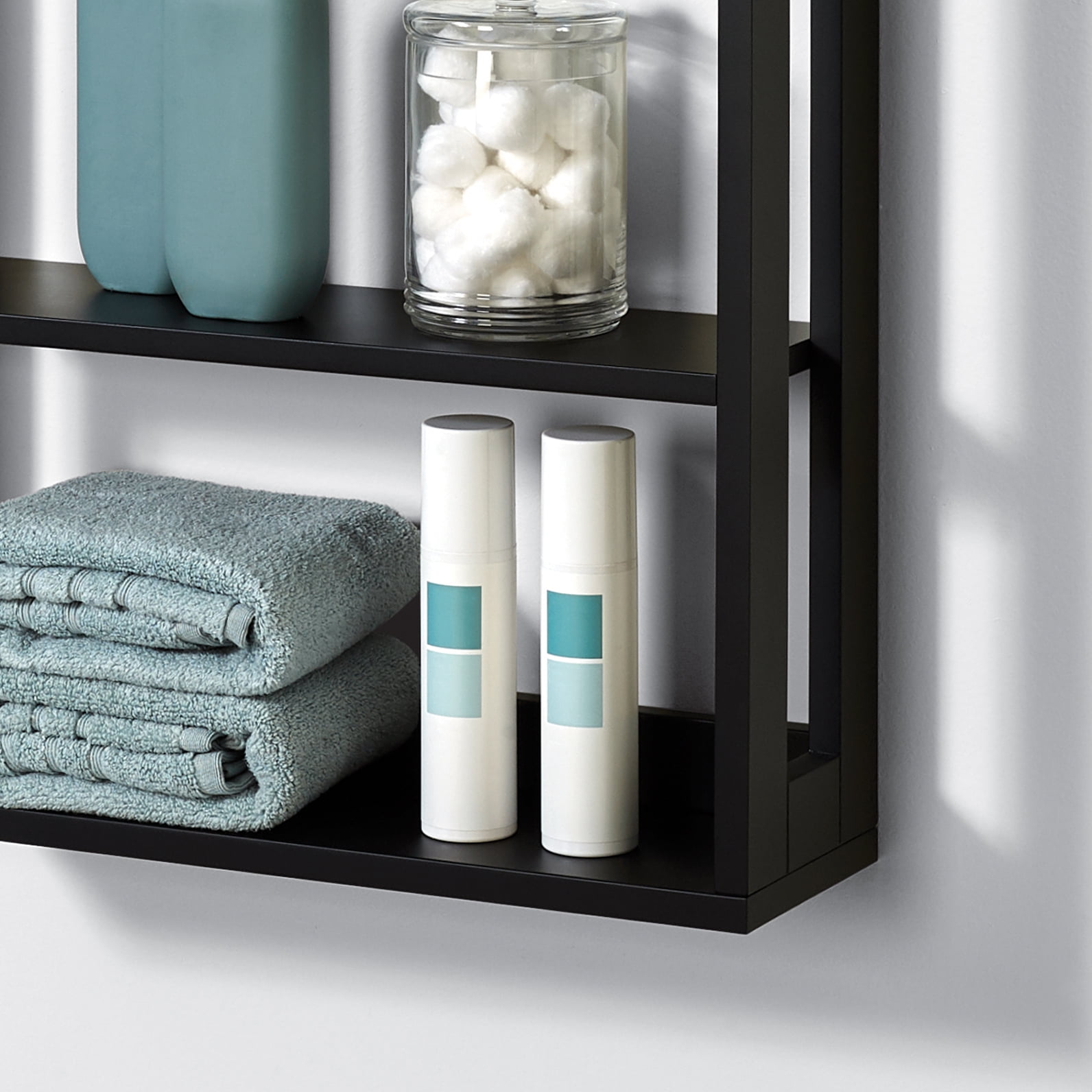 Black Wall Mounted Storage Shelf, Zenna Home Small Spaces