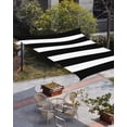 thumbnail image 3 of Sun Shade Sail 8'x10' Black Stripes Rectangle Sun Shade Sails Canopy Waterproof Modern Simple Striped Outdoor Sunshades Sand UV Block Cover Shades Cloth for Patio Backyard Garden Deck Porch Lawn, 3 of 9
