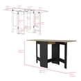 thumbnail image 3 of We Have Furniture Folding Dining Table Evart, Living Room, Black / Macadamia, 3 of 8