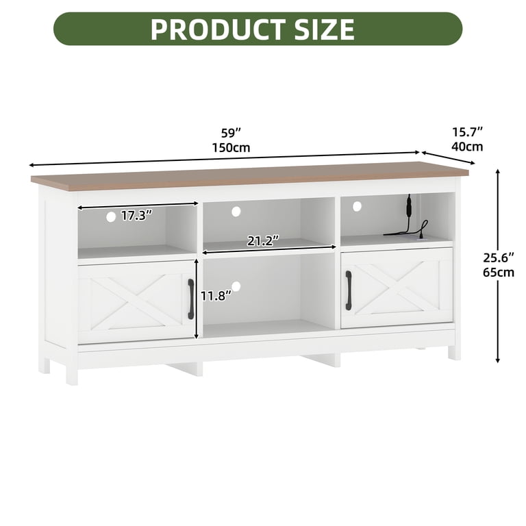 Uforic TV Cabinet with RGB Lights & Power Outlet, 65 Inch photo 6