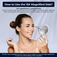 thumbnail image 4 of MIRRORVANA Small Compact 15X Magnifying Mirror for Travel - Handheld, Foldable & Very Lightweight - Mini Pocket-Sized Magnified Mirror for Purse - Round 3.3” Diameter, 4 of 6