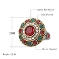 thumbnail image 4 of Womens Vintage Flower Ring Gold Plated Silver Ring with Rhinestones Geometric Design Alloy Metal Ring Diamond Processing Ring Gift for Her Red, 4 of 4