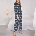thumbnail image 3 of Balery Cute Shark Conjunto de Pijama con Estampado para Mujer, Conjunto de Dos Piezas con Manga Larga, Ropa de Dormir Suave con Bolsillos, Pijamas Cómodos-Medium, 3 of 7