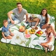 thumbnail image 7 of Elegant Watercolor Orchids Bamboo Leaves Pattern Outdoor Picnic Blanket, Foldable Waterproof Beach Mat, Portable Beach Blanket for Beach Camping, Hiking, Family Concerts, 7 of 7