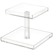 2-Tier Acrylic Perfume Display Organizer - Clear Vanity Storage Shelf | Space-Saving Fragrance Display Shelf, Makeup Holder Stand for Cosmetics, Bathroom Countertop Toilet Shelf