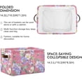 thumbnail image 2 of FREEAMG Watercolor Flowers Foldable Canvas Storage Bin, Sturdy Fabric Storage Basket with Handles, Storage Cube Box for Organizing Shelf Nursery Toy Closet 2PCS, 2 of 7