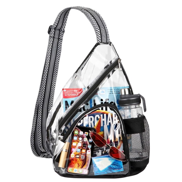 Bolso bandolera HULISEN, de PVC transparente, aprobado para estadios