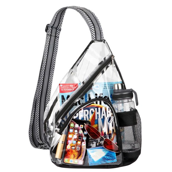 Bolso bandolera HULISEN, de PVC transparente, aprobado para estadios