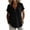 Black, variant on dazeni Linen Tops for Womens Loose Fit Lapel V Neck Henley Shirts Summer Short Sleeve T Shirts Gray