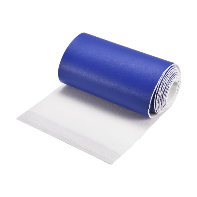 Unique Bargains Smooth Solid Color Faux Leather Sheets, PU Leather for DIY 10 x 135cm Blue