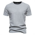 thumbnail image 1 of Qertyioot Mode Homme Décontractée chandail-Over Uni Col Rond T-shirt Manches Courtes Hauts Chemise Économies d'Été, 1 of 3