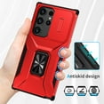 thumbnail image 3 of Phone Case for Samsung Galaxy S23 Ultra Case with Sliding Camera Cover, with 360° + 100° Free Rotation Metal Finger Ring Bracket, Fit Magnet Car Mount, 2 In 1 Case Cover for Galaxy S23 Ultra, Red, 3 of 8