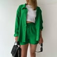 thumbnail image 2 of ReTeiv Women's Summer Two Piece Muslin Blouse Shirt And Shorts Clothes Two Piece Set Beach Outfit Set Two Piece Set Women, 2 of 5