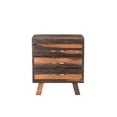 thumbnail image 2 of Taran Designs Warren 3-drawer Live Edge Solid Wood Nightstand in Dark Brown, 2 of 6