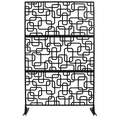 thumbnail image 4 of Tcbosik Outdoor Privacy Screen, 76"H x 48"W Metal Freestanding Privacy Panel, Decorative Fence for Balcony, Backyard, Patio & Garden, Easy to Move & Install, Black, 4 of 8