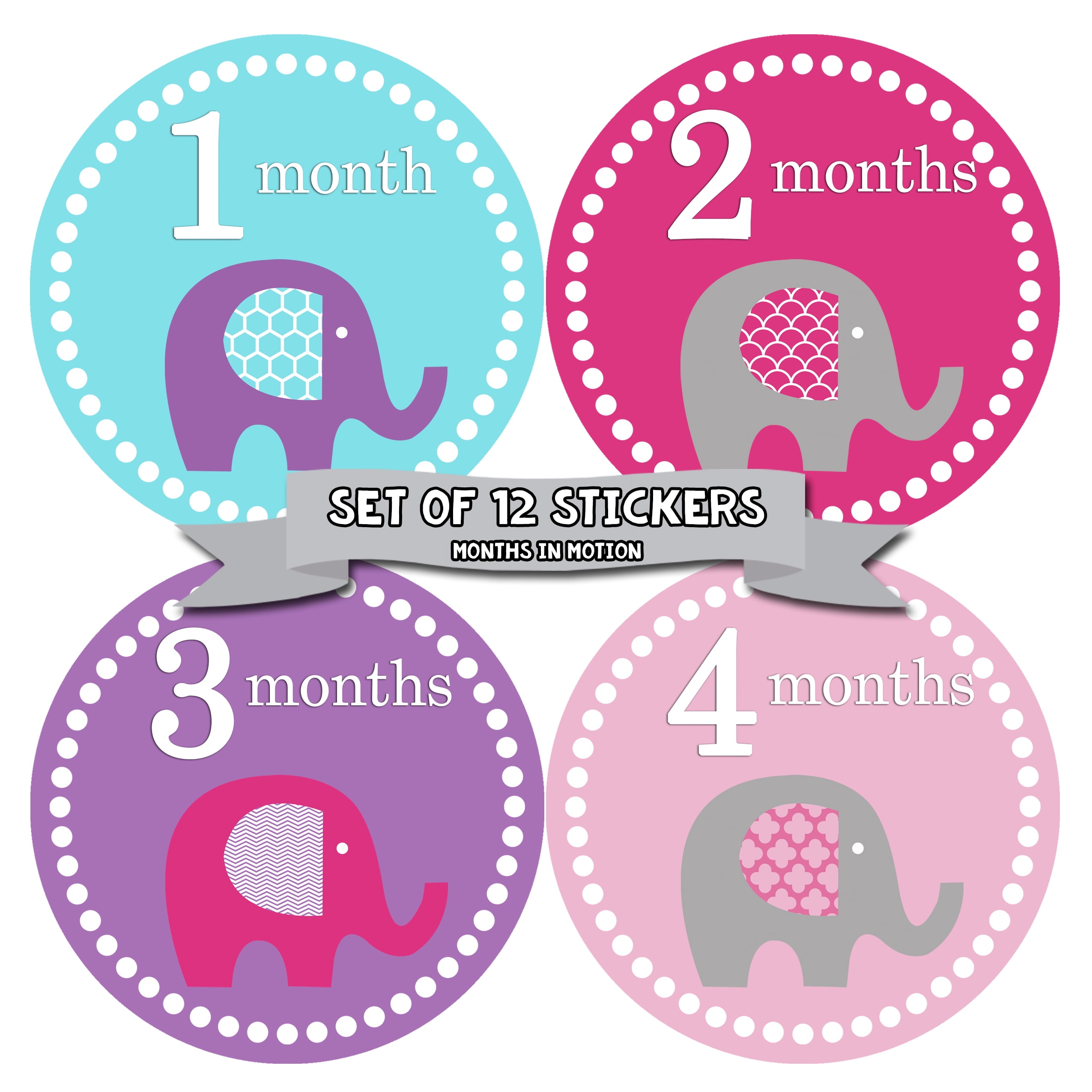 Monthly Baby Stickers Milestone Age Sticker Photo Prop Newborn 